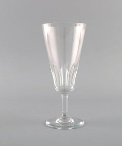 Baccarat, France, 10 Art Deco Champagne Flutes in Clear Crystal Glass