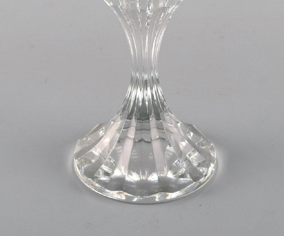 Mid-20th Century Baccarat, France, 11 Art Deco Assas Champagne Flutes in Crystal Glass