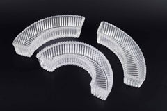 Baccarat, France. A set of three curved trays in crystal glass. Ca. 1930s