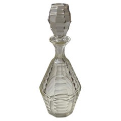 Antique Baccarat France Art Deco Decanter in Faceted Crystal, 1930s