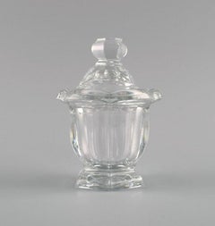 Baccarat, Francia, vaso con coperchio in vetro artistico trasparente Art Deco Missouri