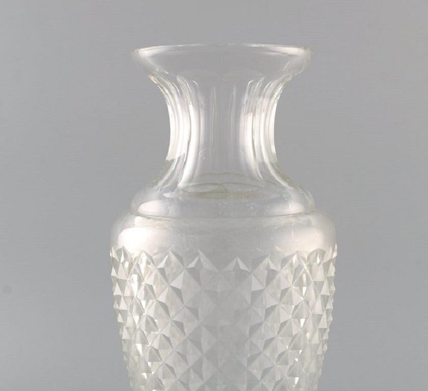 French Baccarat, France, Art Deco Vase in Clear Crystal Glass, 1930s For Sale
