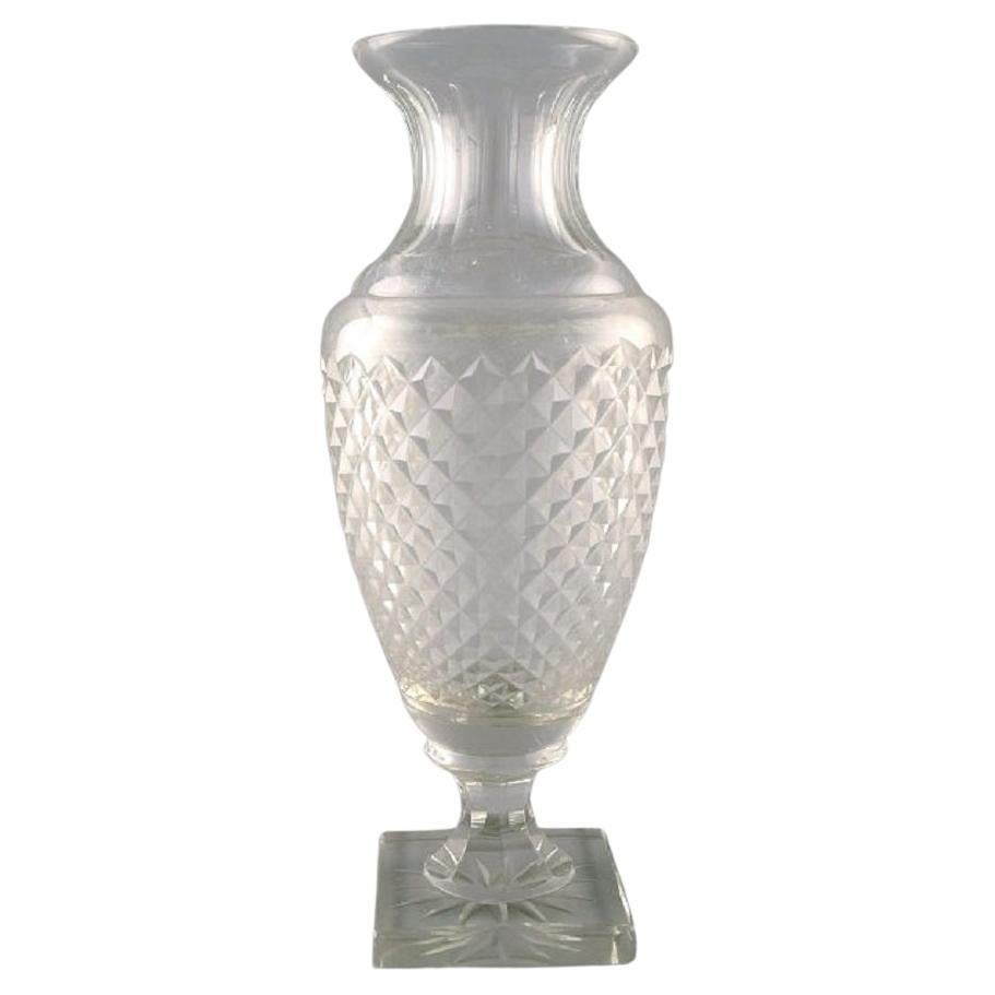 Baccarat, France, Art Deco Vase in Clear Crystal Glass, 1930s