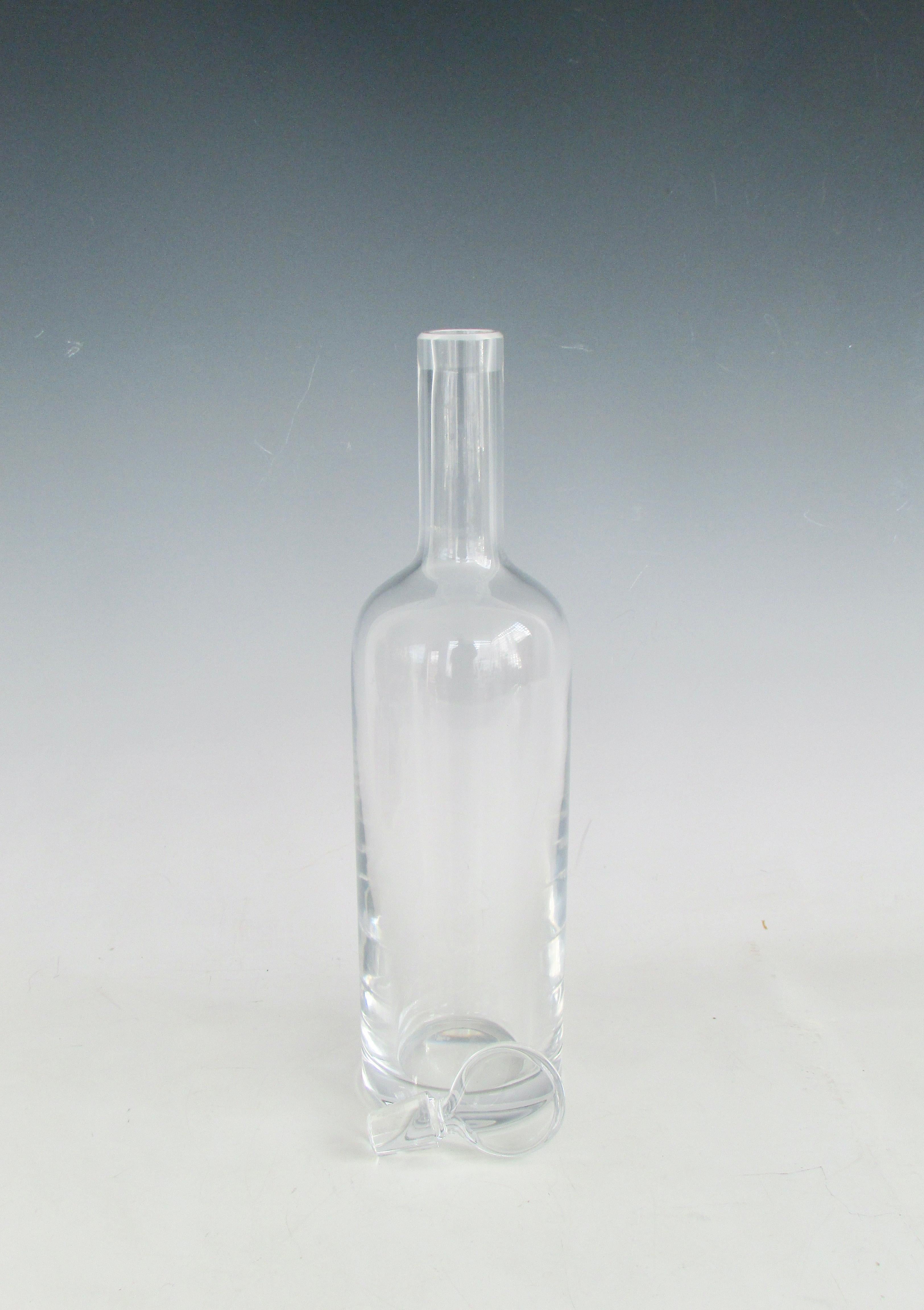 American Classical Baccarat France  Clear Lead Crystal Bottle Decanter with Stopper
