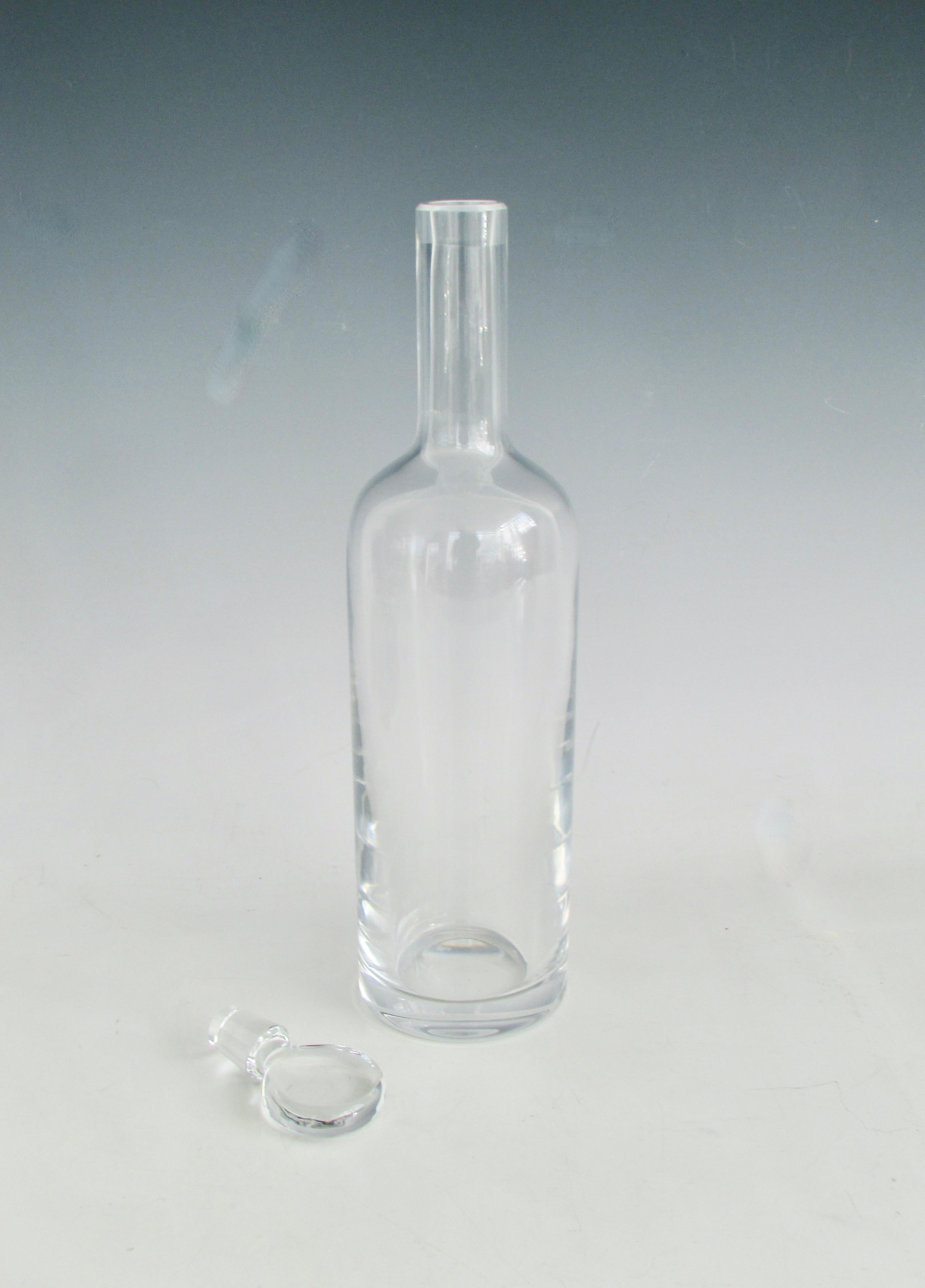 Hand-Crafted Baccarat France  Clear Lead Crystal Bottle Decanter with Stopper