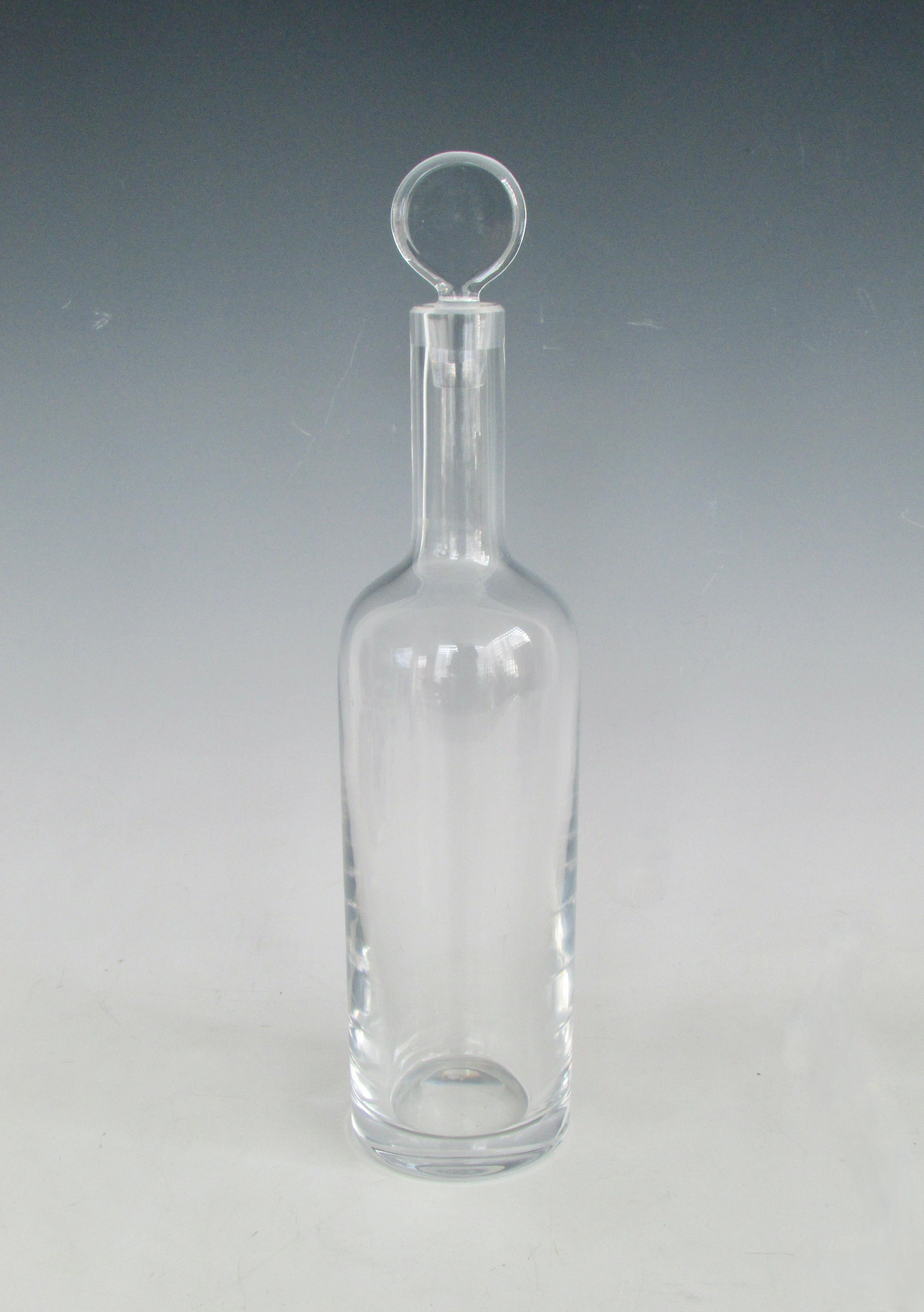 Baccarat France  Clear Lead Crystal Bottle Decanter with Stopper In Good Condition In Ferndale, MI