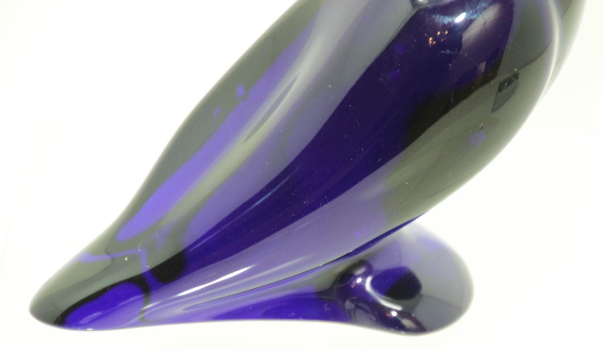 Baccarat France Kristall-Kobaltblauer Papagei-Briefbeschwerer aus Glas im Angebot 6
