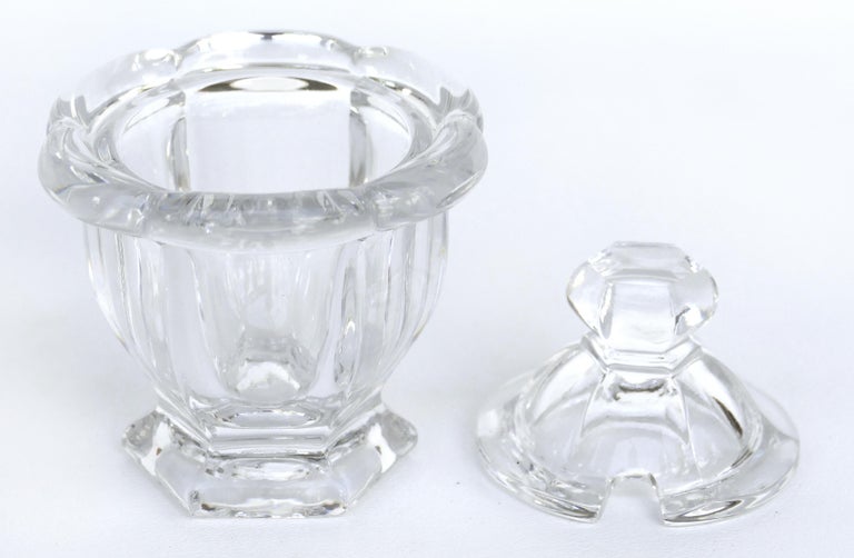 Baccarat France Crystal Covered Mustard Pot For Sale at 1stDibs