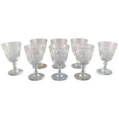 Baccarat, France, Eight Armagnac Glasses in Mouth Blown Crystal Glass