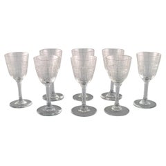 Baccarat, France, Eight Art Deco Cavour Liqueur Glasses in Crystal Glass