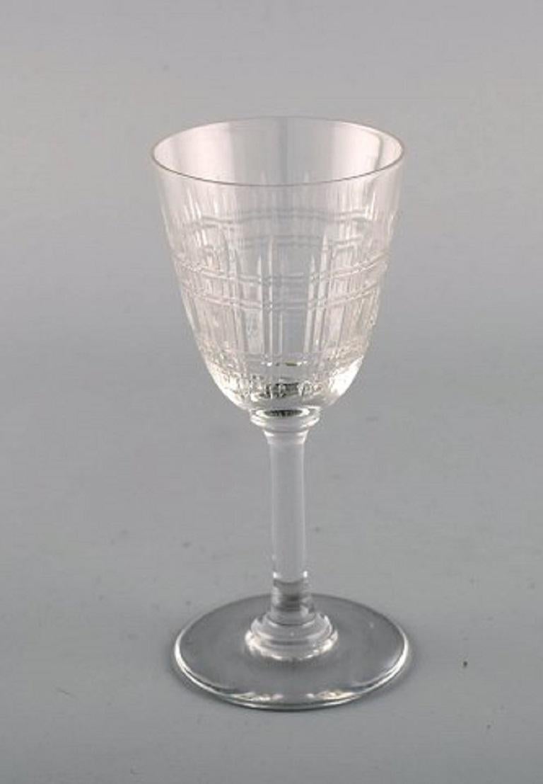 Baccarat, France, Eight Art Deco Cavour White Wine Glasses in Crystal Glass In Excellent Condition In Copenhagen, DK