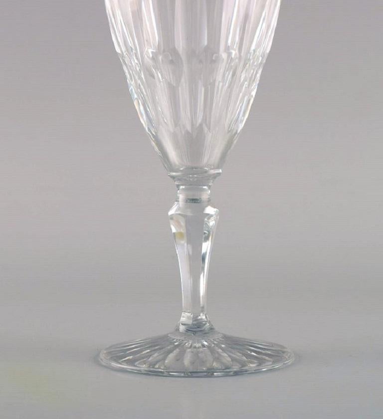 French Baccarat, France, Eight Art Deco Red Wine Glasses in Crystal Glass For Sale