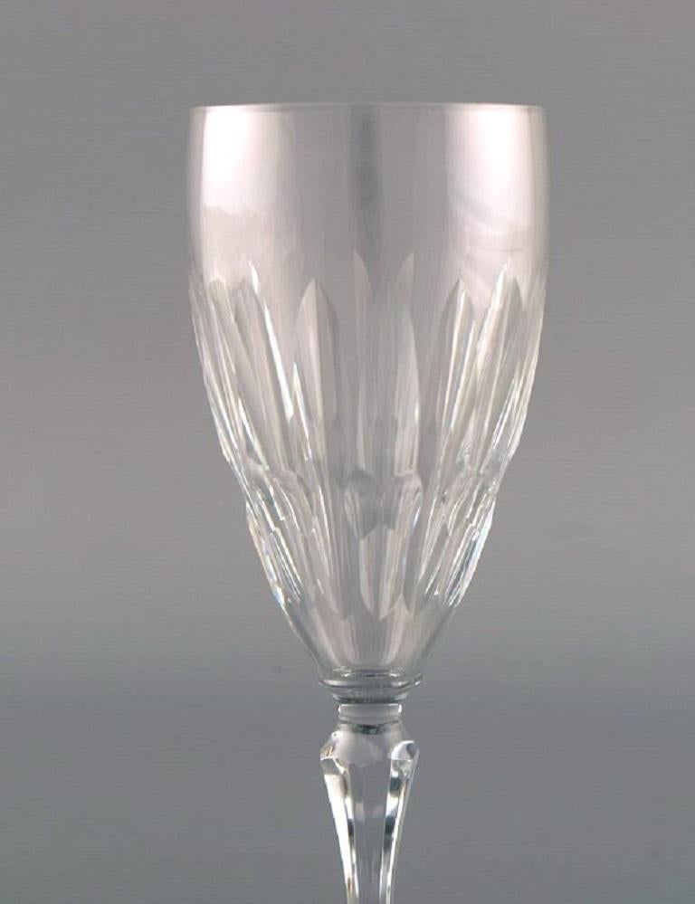 Mid-20th Century Baccarat, France, Eight Art Deco Red Wine Glasses in Crystal Glass For Sale