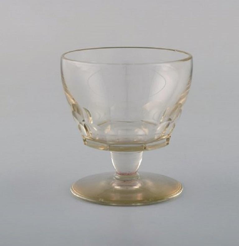 French Baccarat, France, Eight Facet Cut Art Deco Glasses, Art Glass, 1930s-1940s For Sale