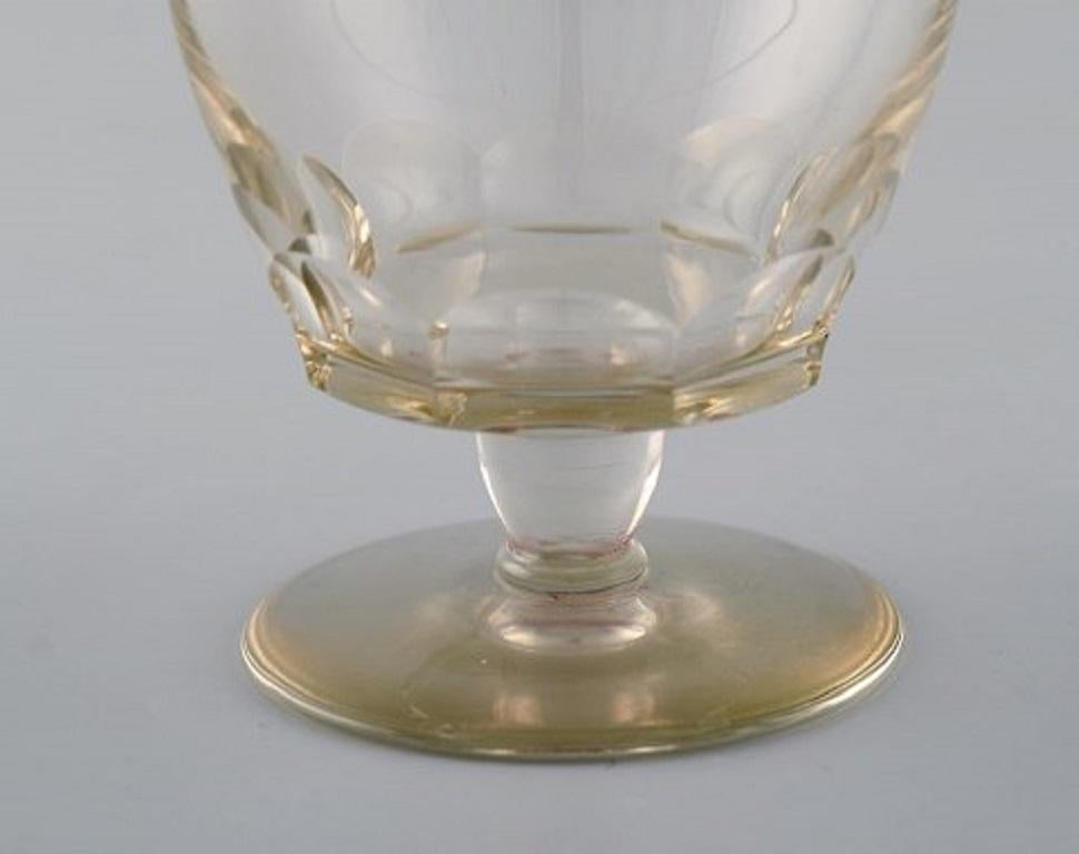 Mid-20th Century Baccarat, France, Eight Facet Cut Art Deco Glasses, Art Glass, 1930s-1940s For Sale