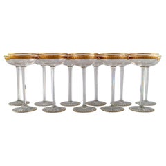 Baccarat, France, Eleven Art Deco Champagne Bowls in Crystal Glass, 1930s