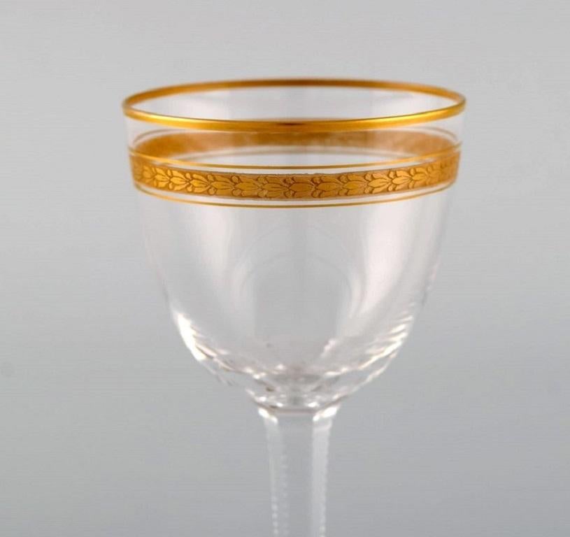 Baccarat, France, Eleven Art Deco White Wine Glasses in Crystal Glass, 1930's In Excellent Condition In Copenhagen, DK