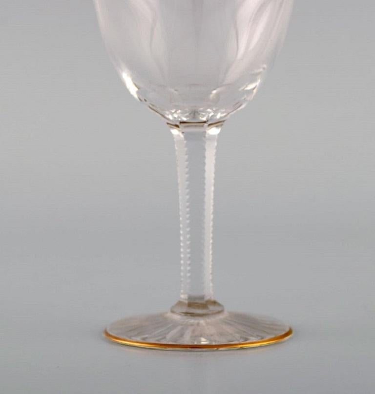 Mid-20th Century Baccarat, France, Eleven Art Deco White Wine Glasses in Crystal Glass, 1930's