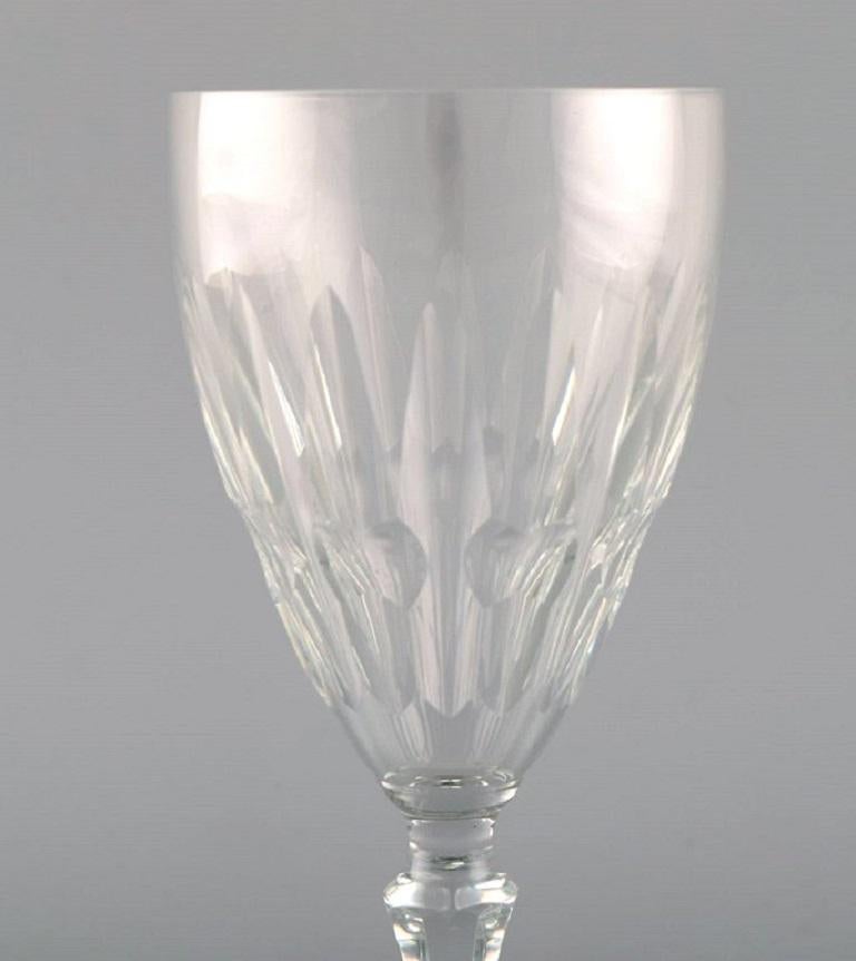 Baccarat, France, Five Art Deco Red Wine Glasses in Clear Crystal Glass In Excellent Condition In Copenhagen, DK