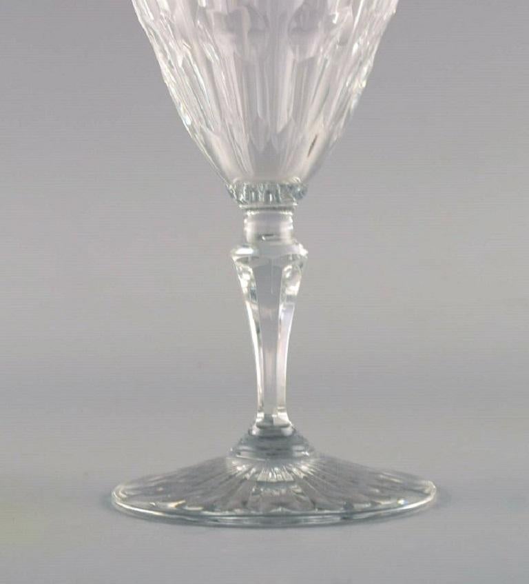 Mid-20th Century Baccarat, France, Five Art Deco Red Wine Glasses in Clear Crystal Glass