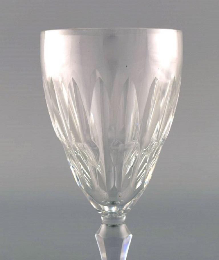 Mid-20th Century Baccarat, France, Five Art Deco Red Wine Glasses in Clear Crystal Glass