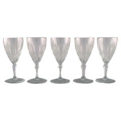 Baccarat, France, Five Art Deco Red Wine Glasses in Clear Crystal Glass Baccarat, France, Five Art Deco Red Wine Glasses in Clear Crystal Glass