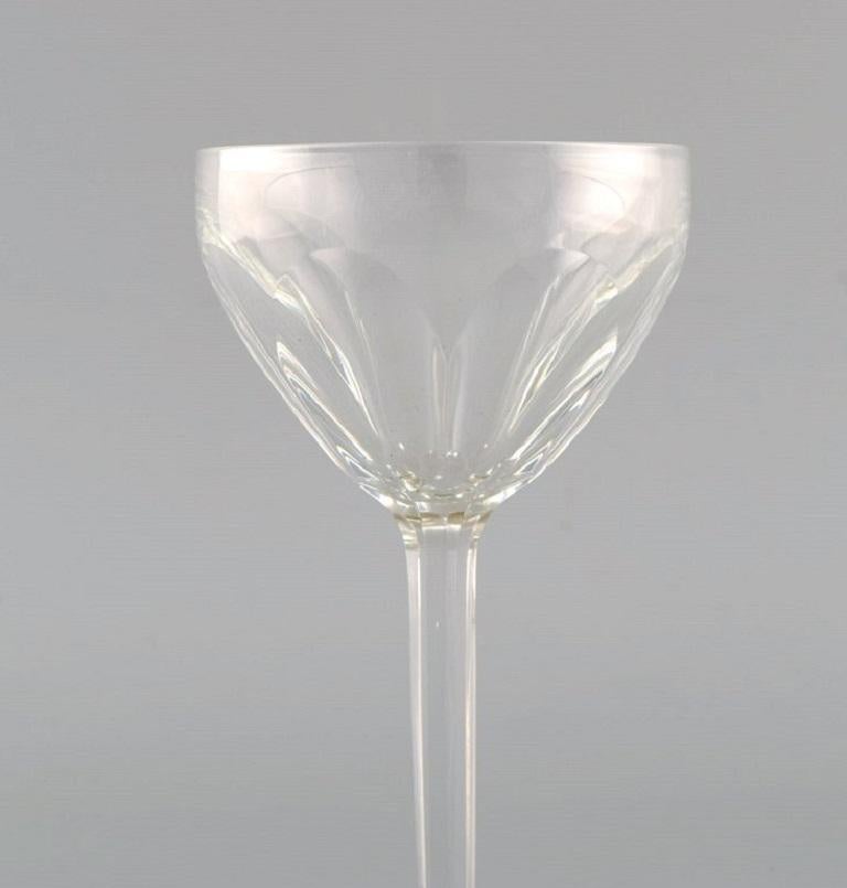 Baccarat, France, Five Art Deco Wine Glasses in Clear Crystal Glass In Excellent Condition In Copenhagen, DK
