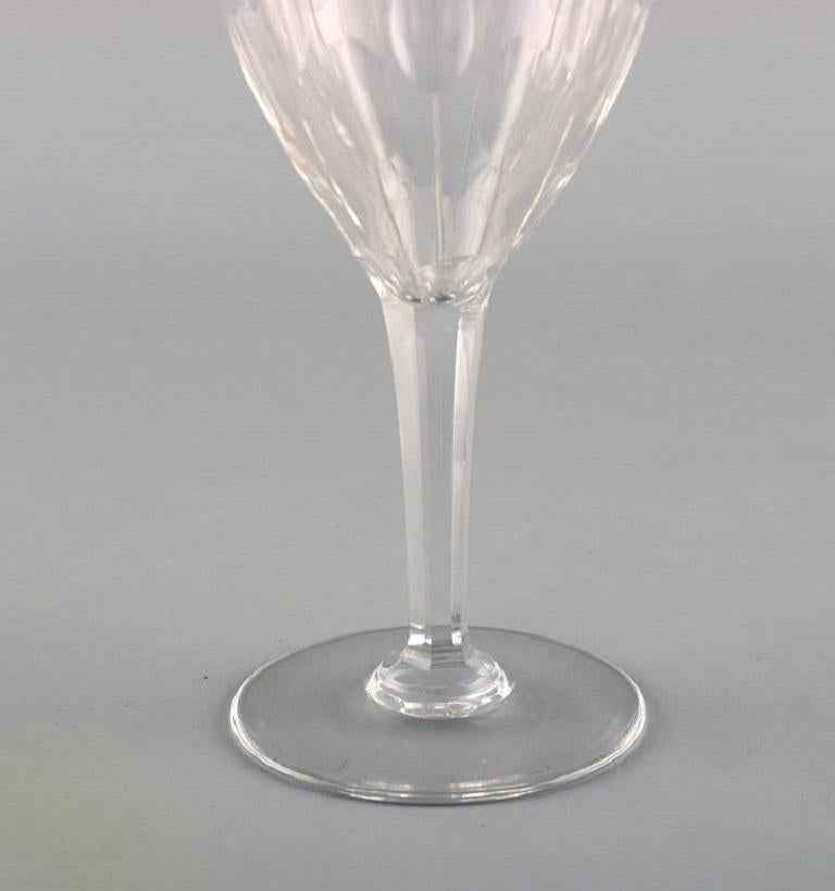 Baccarat, France, Five White Wine Glasses in Clear Mouth-Blown Crystal Glass For Sale 1