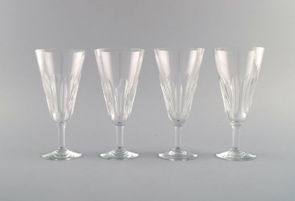 Baccarat, France. Four Art Deco champagne flutes in clear mouth-blown crystal glass. 1930s.
Measures: 15.5 x 7.4 cm.
In excellent condition.
Stamped.