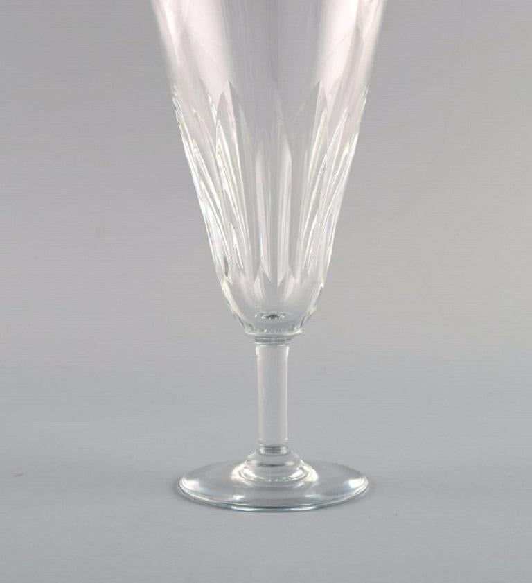 Baccarat, France, Four Art Deco Champagne Flutes in Clear Crystal Glass In Excellent Condition For Sale In Copenhagen, DK