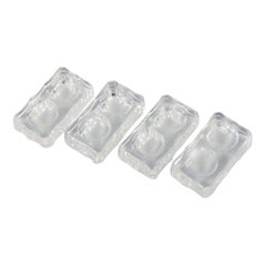 Baccarat, France, Four Art Deco Double Salt Cellars, Faceted Crystal Glass