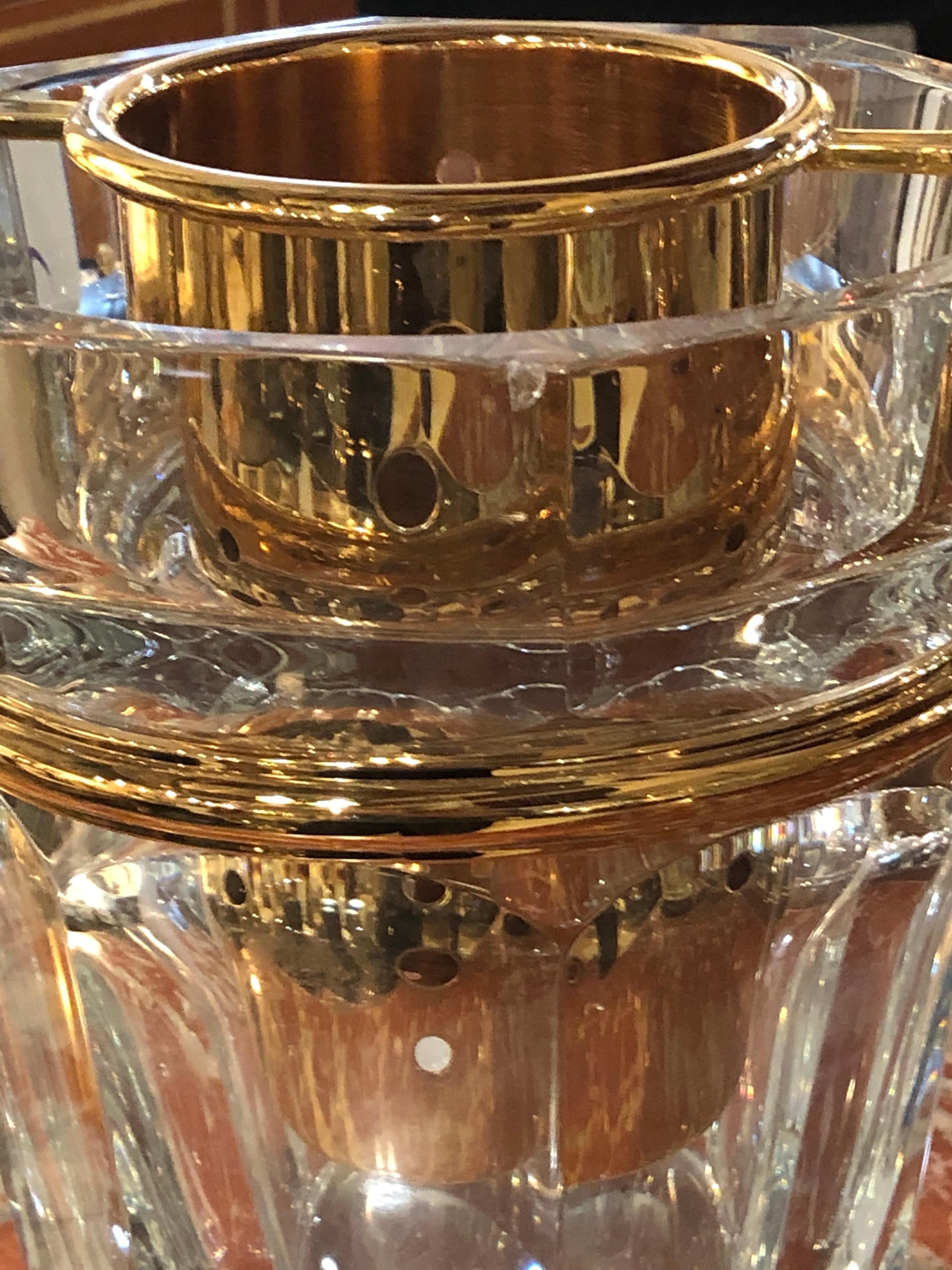 Seau à champagne / Rafraîchisseur Harcourt en cristal Baccarat France 11