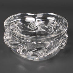 Baccarat France Heart-Shaped Crystal Cigar Ashtray Bowl Vide-Poche Dish