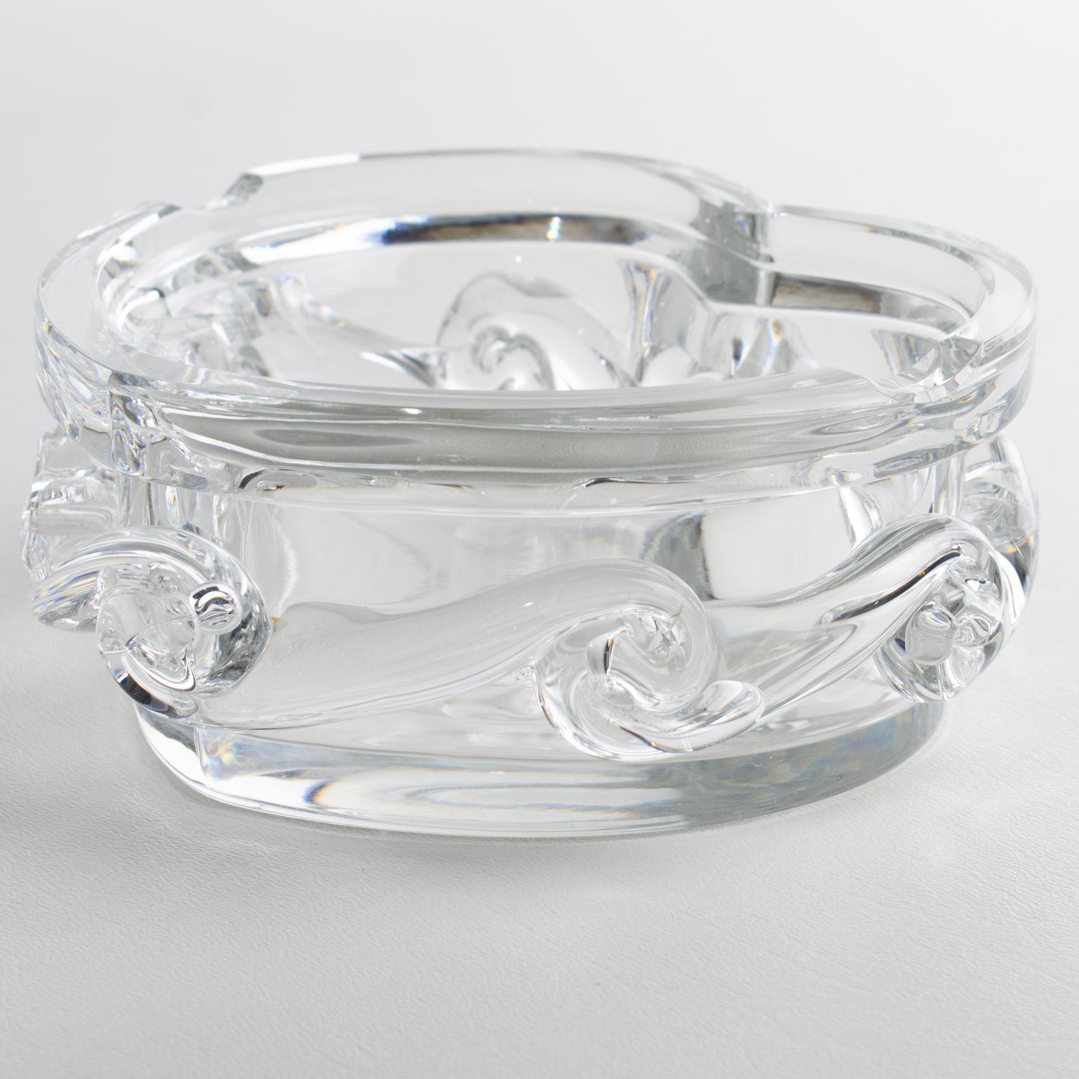 Cristallo Baccarat France Portacenere di cristallo a forma di cuore Vassoio Vide-Poche in vendita