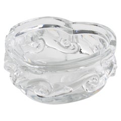 Baccarat France Heart-Shaped Crystal Cigar Ashtray Bowl Vide-Poche Dish