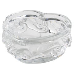 Baccarat France Heart-Shaped Crystal Cigar Ashtray Bowl Vide-Poche Dish