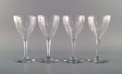 Baccarat, France, Nine Red Wine Glasses in Clear Mouth Blown Crystal Glass
