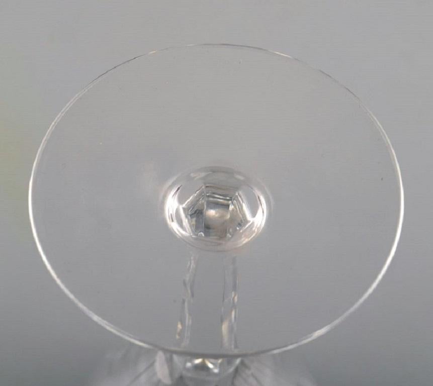 20th Century Baccarat, France, Nine Red Wine Glasses in Clear Mouth Blown Crystal Glass For Sale