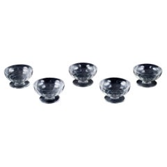 Baccarat, France. Set of five "Charmes" Art Deco champagne coupes