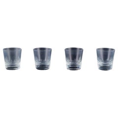 Baccarat, France. Set of four "Nancy" whiskey glasses in clear crystal glass.