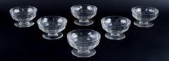 Baccarat, France, set of six "Charmes" Art Deco champagne coupes.