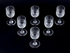 Baccarat, France. Set of six "Nancy" white wine glasses in crystal glass