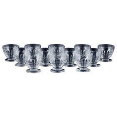 Baccarat, France, set of twelve "Charmes" Art Deco water glasses.