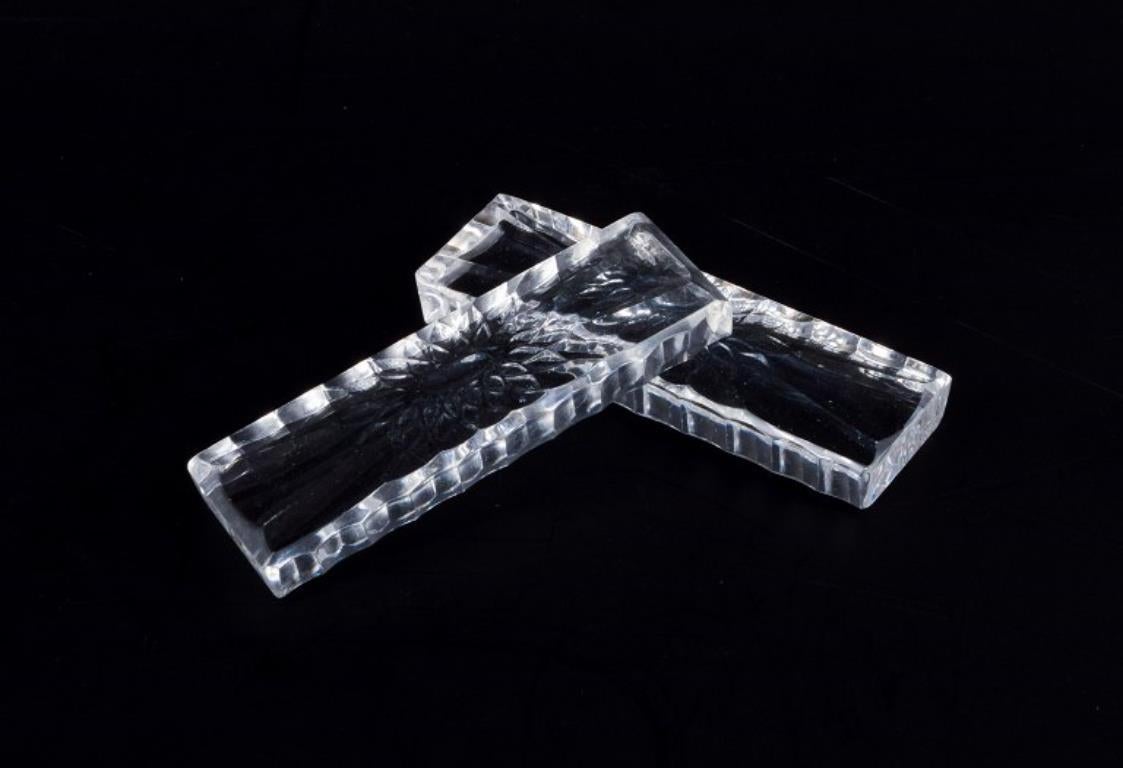 Baccarat, Francia. Juego de doce reposacuchillos de vidrio artístico transparente. Art Decó en venta