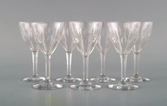 Baccarat, France, Seven Tallyrand Glasses in Clear Mouth-Blown Crystal Glass