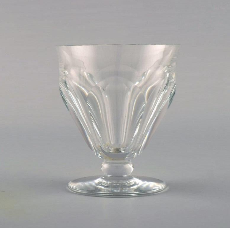 French Baccarat, France, Seven Tallyrand Glasses in Clear Mouth-Blown Crystal Glass For Sale