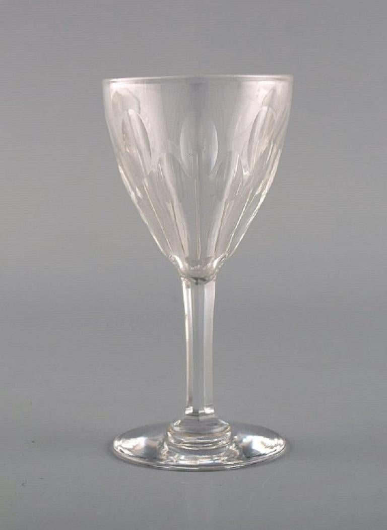 20th Century Baccarat, France, Seven Tallyrand Glasses in Clear Mouth-Blown Crystal Glass For Sale