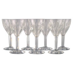 Baccarat, France, Seven Tallyrand Glasses in Clear Mouth-Blown Crystal Glass