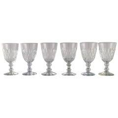 Baccarat, France, Six Armagnac Glasses in Mouth-Blown Crystal Glass