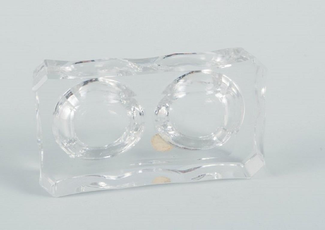 Baccarat, France, Six Art Deco Double Salt Cellars, Faceted Crystal Glass 2